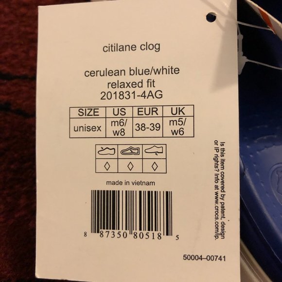 Crocs Citilane Clog, Blue/White, Unisex US M6/W8 - Picture 3 of 3